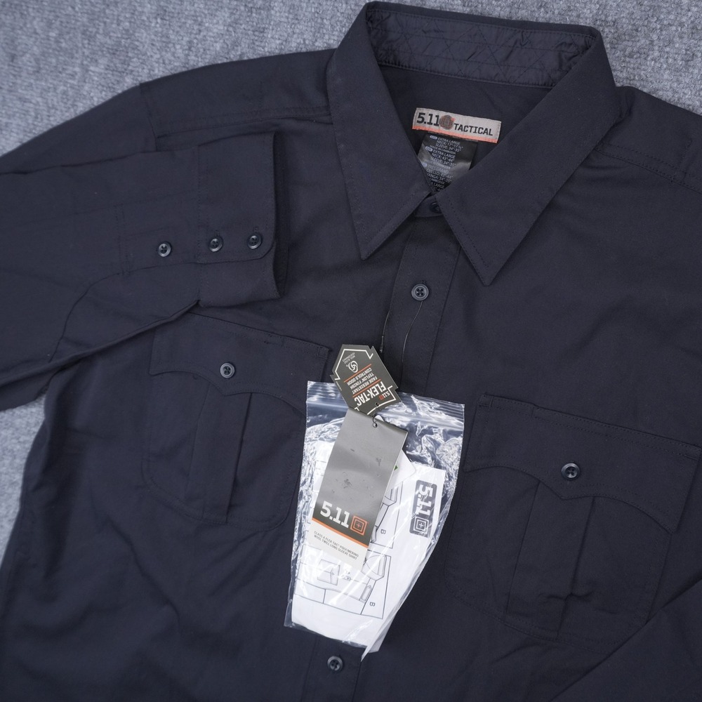 5.11 Tactical Conceal Carry Uniform Shirt Mens XL Black Flex-Tac Wool Blend NWT